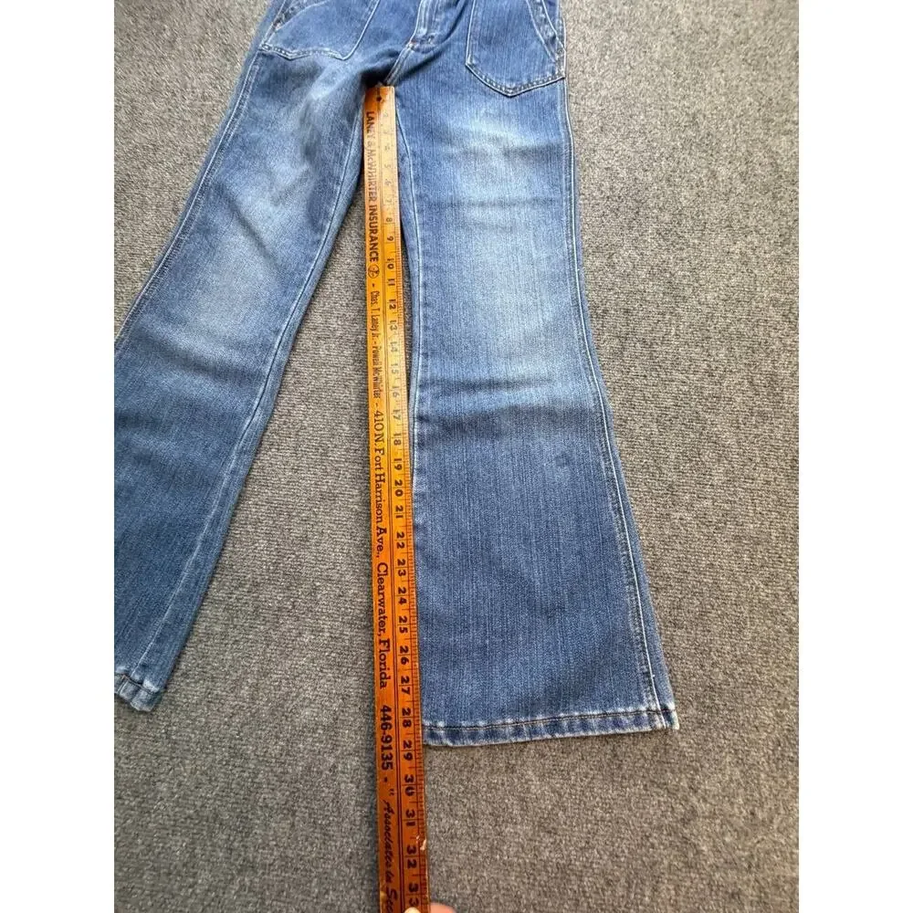 Y2K Old Navy Brand Girls Size 16 Flare Patch Pocket Blue Jeans